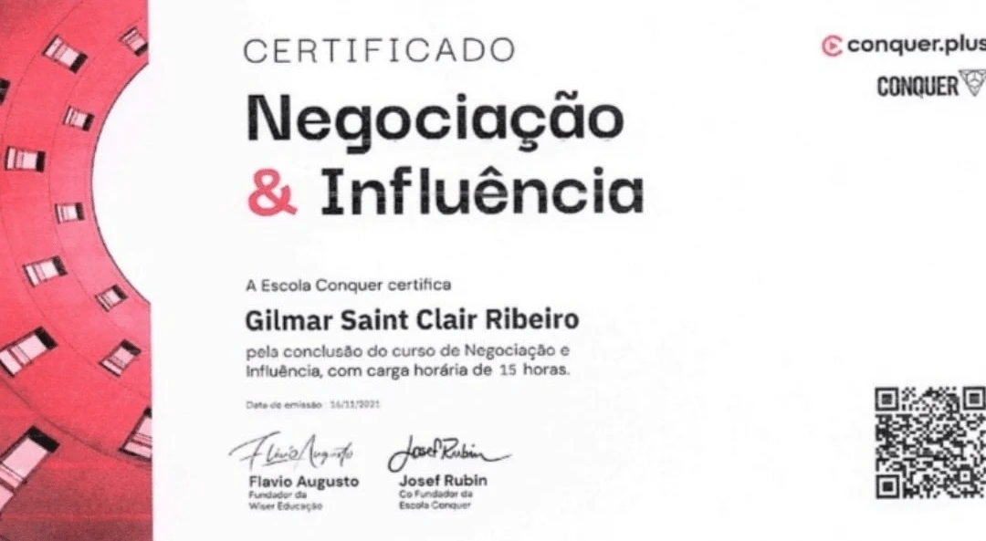 Certificado de negociação e influência, Conquer, 2021